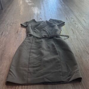 H&M Olive Belted Mini Dress